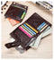 RFID 100% Genuine Leather Men Wallet Coin Purse Small Mini Card Holder Chain PORTFOLIO Portomonee Male Walet Pocket