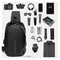 Multifunction Crossbody Bags Men USB Charging Chest Pack Water Repellent Shoulder Bag