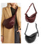 Spring Woman New Wine Red Black Color Wide Single Strap Zipper Half Moon PU Leather Chest Bag