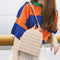 Ladies Fashion Straw Pearl Backpack Zipper Travel Casual Summer Multifunction Shoulder Bag