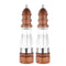 Wooden Salt and Pepper Grinder Set - Wood and Acrylic Mills, Adjustable coarseness ceramic grinder