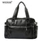 WEIXIER Men New Brand Fashion PU Leather Large Capacity Men Travel Bag Multifunctional Casual Man Shoulder Fashion Bags